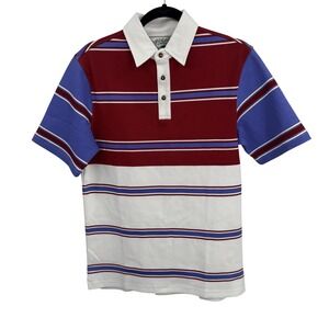Bogey Boys Polo Shirt Men S Red White Blue Striped Golf Retro Style Heavy Weight